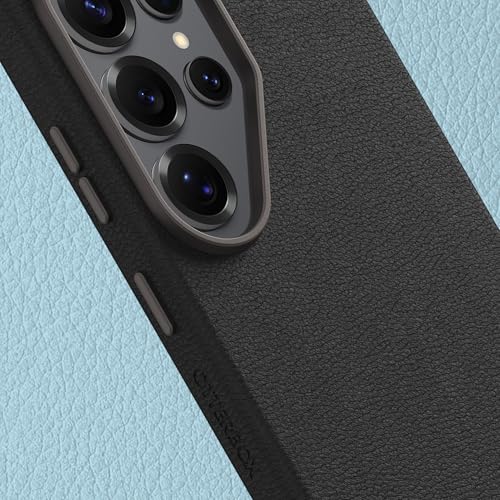 Image of OtterBox Samsung Galaxy S26+ Symmetry Series Cactus Leather Case - Noir Ash (Black), Ultra-Sleek, Wireless Charging Compatible, Raised Edges Protect Camera & Screen,
