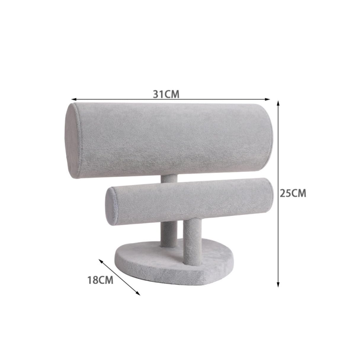 PLAFOPE Doppellagiger Stirnband und Armband Präsentationsständer aus Lint und Pvc mit Feiner Textur Sicher zur Schmuckaufbewahrung zu Hause