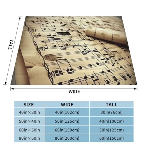 Couverture micro-polaire musique plaid doux 152x127cm cadeau mélomane - 4