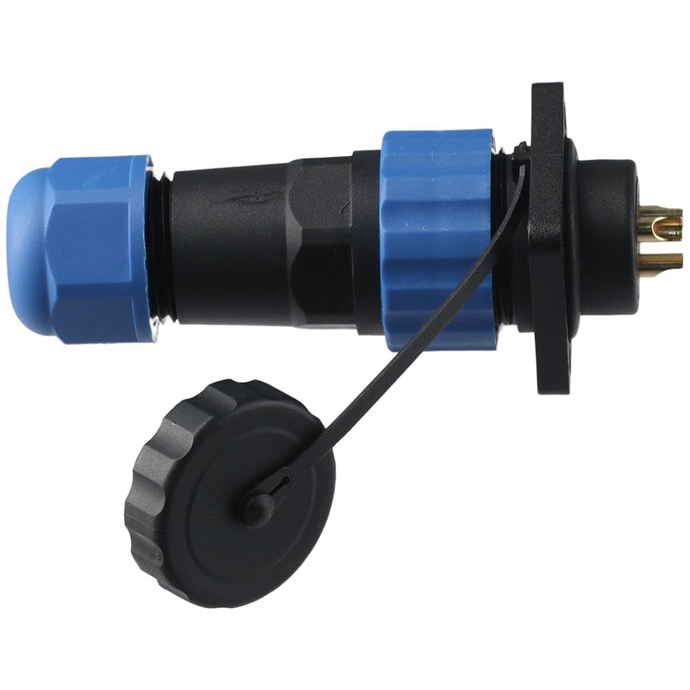 HOBBYIN 3 Pin Welding Cable Aviation Plug Connector, Outdoor Marine Electrical Circular Solder, Cable Plug Panel Mount Socket, 25A Power Water Proof Quick-Disconnect Male Female Right Angle