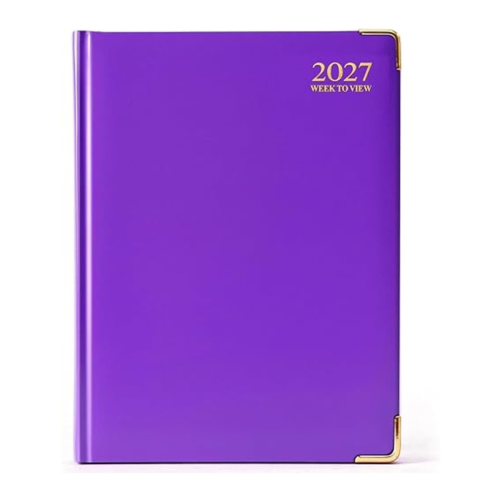 AIBULO 2027 A4 Week to View Purple Diary Gilt Edges Hardback