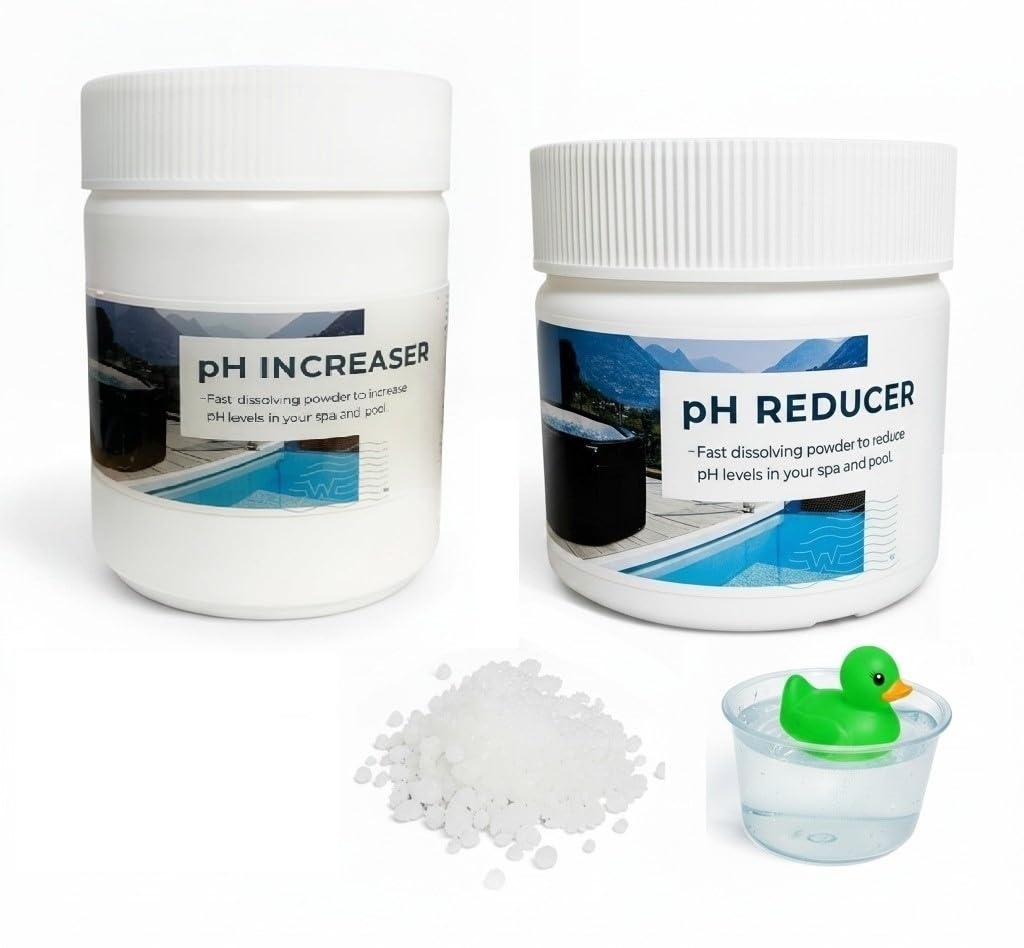 pH Reducer And pH Increaser Tub Set 1Kg PH Minus Plus Hot Spa Swimming Pool