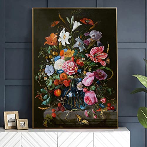 Affiches et gravures fleurs vintage pour décoration murale de salon élégant 70x100