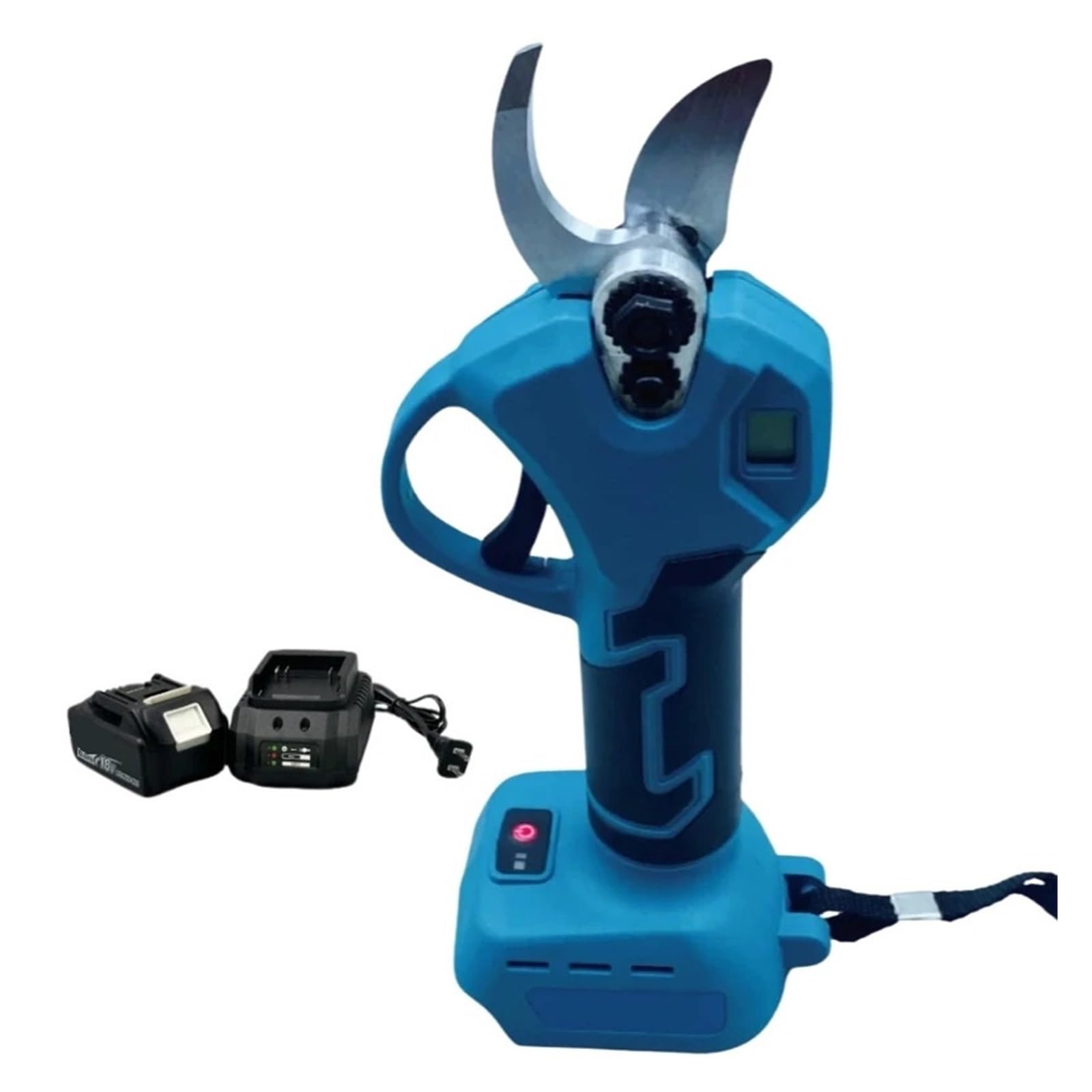 Tijeras de podar eléctricas con pantalla LED sin escobillas, cortador poda, herramienta profesional jardín en maceta for árboles frutales, batería 18V(1battery 1charge)