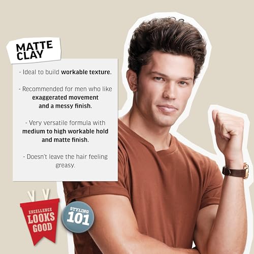 Image of American Crew Men's Hair Matte Clay, Like Hair Gel with Medium /High Hold, 3 oz