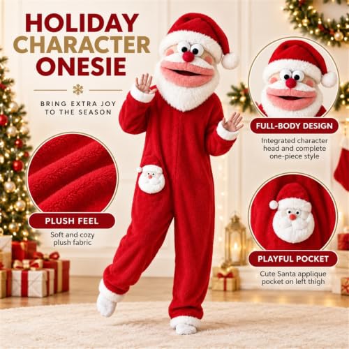 Unisex Adult Onesie One Piece Pajamas Costume Christmas Sleepwear Jumpsuit - image 4