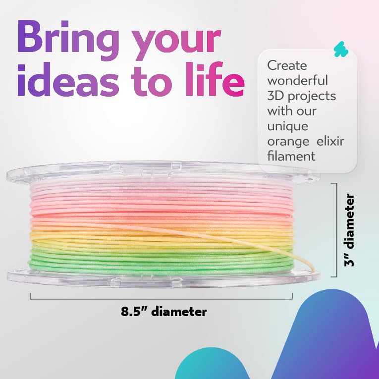 Image of Cookiecad PLA Filament Iridescent, Pastel Rainbow Elixir, 1.75mm 1kg