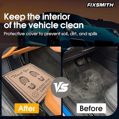 Image of FIXSMITH Disposable Car Floor Mats Paper | Universal Anti Slip Service Foot Mat for Garage & Workshop | Car Interior Protection Sheet | Thank You Print | Pack of 25
