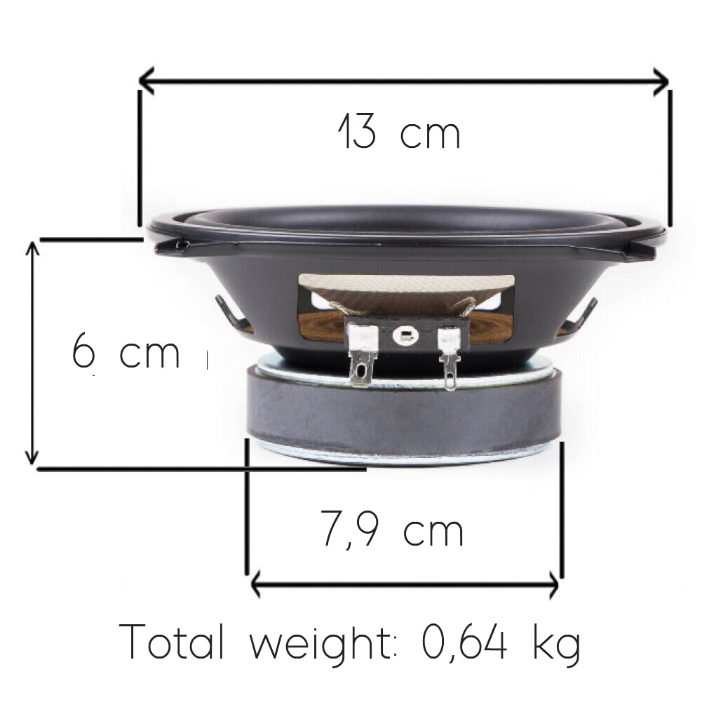 MASTER AUDIO 1 MA13BT/8 professioneller weißer tieftöner 13,00 cm 130 mm 5" 80 watt rms 160 watt max 8 ohm gummiaufhängung empfindlichkeit 91 db zu Hause, 1 stück