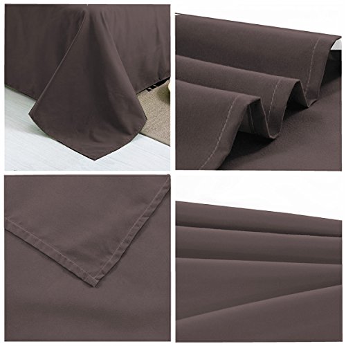 4U'life Flat Sheets(5-Pack)-Ultra Soft & Comfortable Microfiber (5-Pack Twin, Dark Brown) #TOP3