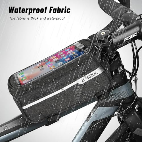 vvhippo Fahrradtasche für Rahmen und Lenker, Wasserdichte Handytasche mit TPU-Touchscreen, für Handys unter 7 Zoll