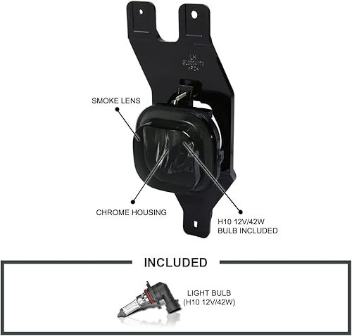 Miniatura 3 de Spec-D Tuning Faros antiniebla para parachoques ahumado+interruptor compatible con Ford F250 F350 SuperDuty 1999-2004, Excursión 00-04, conjunto de