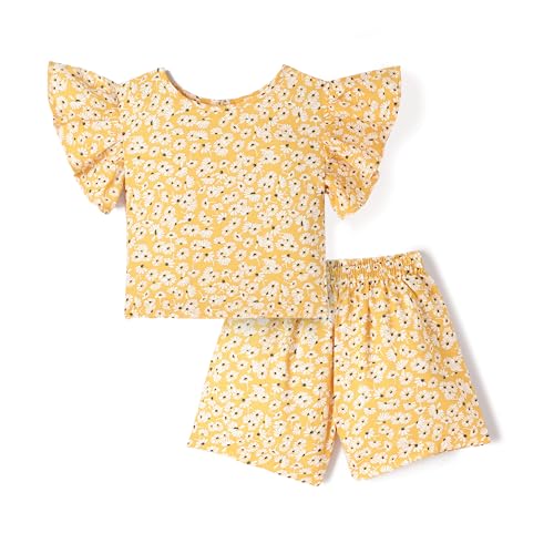 Image of Girls Premium Cotton Printed T-Shirt & Shorts Set | Summer Wear Comfortable Loungewear Clothing Set | Girls Co-Ord Set | Casual Half Sleeve Printed Top & Bottom Set