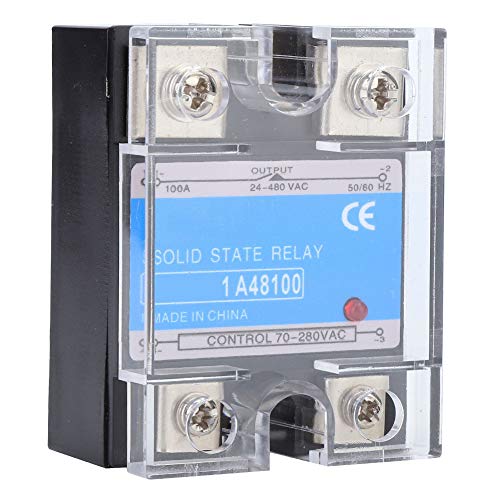 FTVOGUE Relé de Estado Sólido, 80 A CA Control CA SSR para Maquinaria CNC, Componentes Optoelectrónicos Fáciles de Instalar y Ampliamente Utilizados, Disipador de Calor de Aluminio para Aluminio (#7)