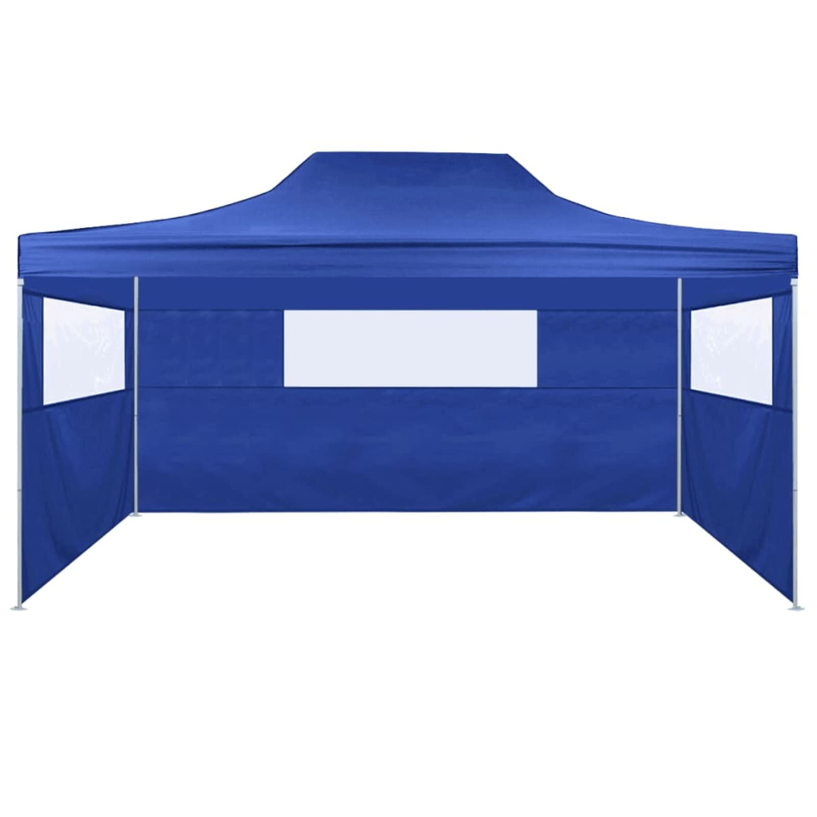 Carpa pleglable con 3 Paredes 3x4,5 m Azul Carpa Camping Toldo RetráCtil Carpas Impermeables