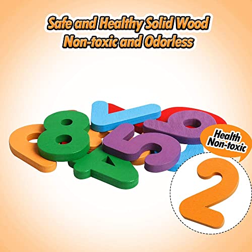 Image of PLUSPOINT Wooden Number Counting Math Game with Flash Cards and Counting Stick Calculation Montessori Toys Game for Toddlers Age 3-10 Year Olds Kids