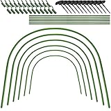 Hopestar 6Pcs (49.2' x 27.6') Greenhouse Hoops, Plant Support Garden Stakes, 6.9ft Long Steel...