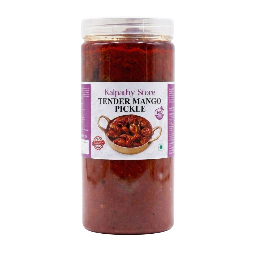 KalpathyStore Tender Mango Pickle - 300g PET Jar | Authentic Traditional Kanni Manga Pickle | No Preservatives | Rich Flavor-image-1