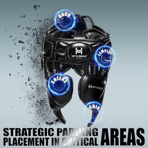 Image of HIT N MOVE Air Armor Precision Boxing Headgear - Lightweight & Protective Headgear for Men and Women in MMA, Kickboxing, Muay Thai, Training & Sparring and Combat