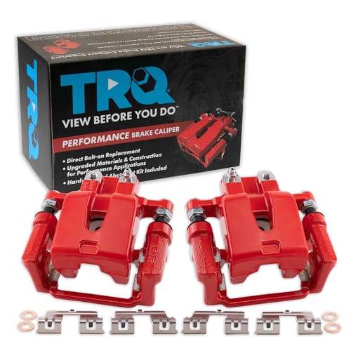 Image of TRQ Performance Rear Driver and Passenger Side Brake Caliper Set Caliper Brackets Compatible with 05-09 Chrysler 300 Touring RWD 13-18 Chrysler 300 V6 3.6L RWD