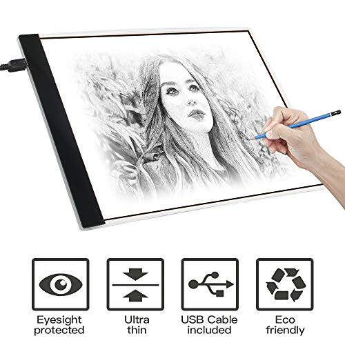 Tableta de Luz, Tablero de Trazado Digital,Mesa de Luz para Dibujo con Cable USB, Light Pad para Artistas, Dibujo, Animación, Bocetos, Diseño