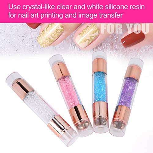 4Sets Manicure Art Stampers Silicone Stamp Pens Nail Stamping Plates Double Ended W/Nail Seal Plate Manicure Stamp Pen for home nail salon use - Image 4
