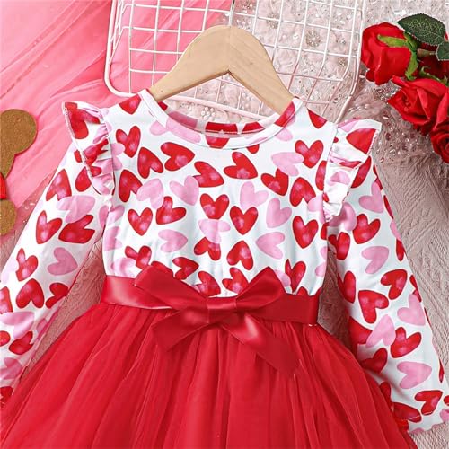 Toddler Kids Girl Heart Print Tutu Skirts Baby Tulle Mini Dresses Ruffle Princess Dress St. ρatricks Day Dressup2