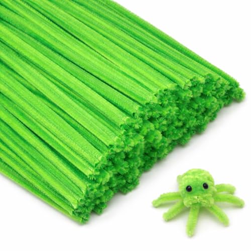 Image of TRAIS-100 PCS Pipe Cleaners, Chenille Stems for Crafts, Fuzzy Craft Pipe Cleaners, Soft Flexible Bendable Sticks for DIY Art Supplies, Kids Crafts, School Projects (1, Light Green)