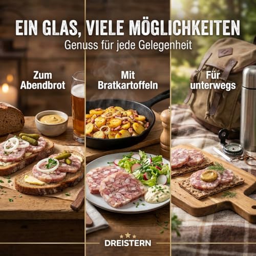 Dreistern Hausmacher-Sülze 250g – Herzhaftes Schweinefleisch in feinem Aspik – Traditionelle Fleischkonserve der Top Marke 2025 – Lange haltbar & Ideal für die rustikale Brotzeit – Bild 7
