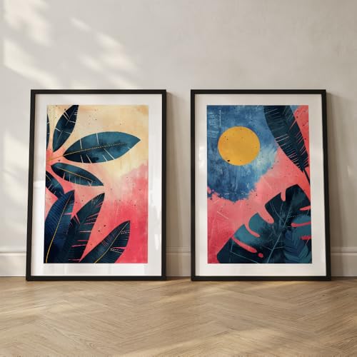 Image of COLOSSAL ART HOUSE Wall Art Set of 2 - 10x13 inch Framed Paintings for Living Room, Bedroom & Home Decor - Modern Wall Decoration for Interior Spaces, Aesthetic & Stylish Design Olive