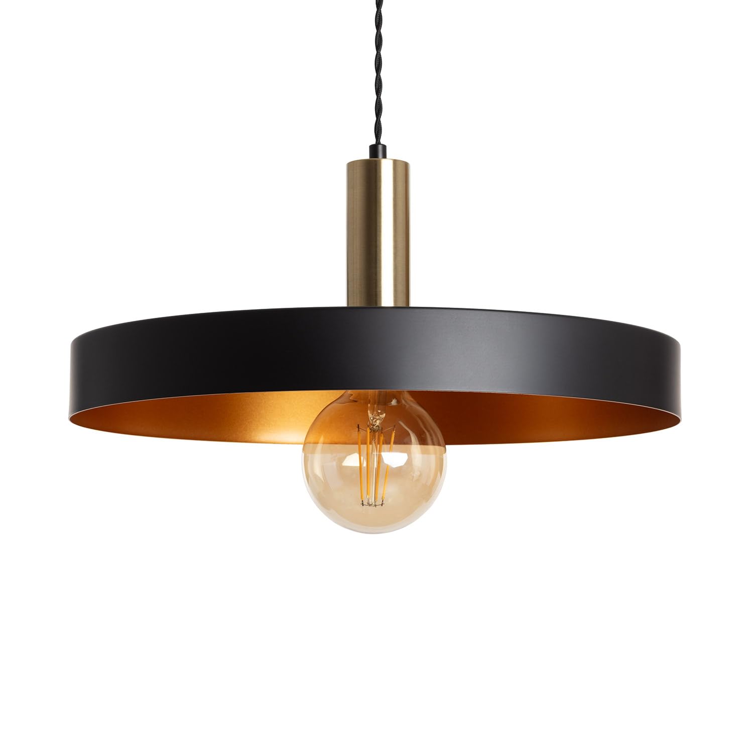 Suspension LEDKIA Hura Noir - Design Moderne 180cm - Compatible Ampoule E27 - Salon Salle à Manger