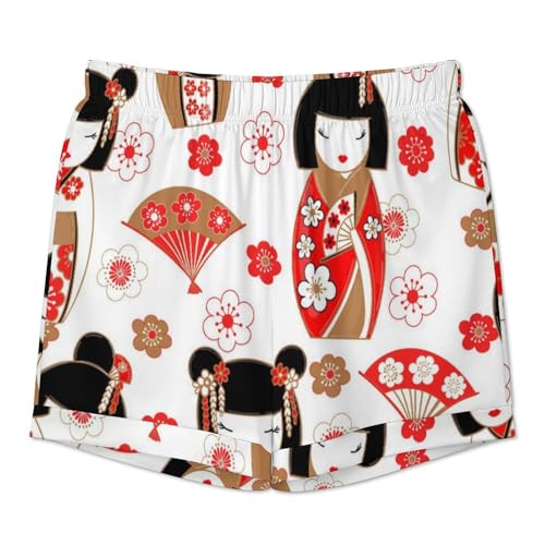 Image of Pajama Sets for Womens Japanese Cute Geisha Summer Short Sleeve Shirts And Pants Set