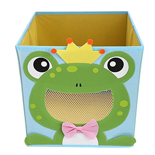 NEWSTYLE Foldable Kids' Toy Storage Bin Box - Cartoon Children Toys Chest and Closet Organizer - Simling Frog