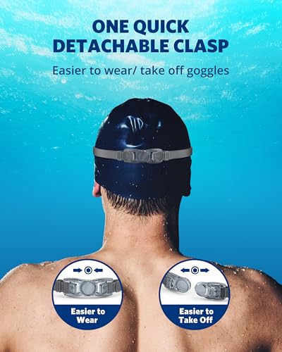 Aegend Swim Goggles, Swimming Goggles No Leaking Full Protection Adult Men Women Youth, Gray Silver — view 6