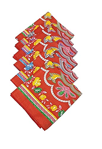 Red Printed Handkerchief Cotton Hanky-image-13