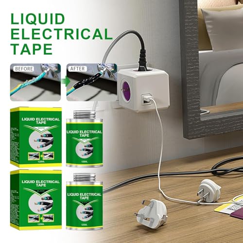 Image of 2pcs Liquid Electrical Tape,Liquid Rubber Waterproof Sealant,Insulating Electrical Tape Glue,Liquid Electrical Tape White,Quick-Drying,5.22 OZ(125ML)