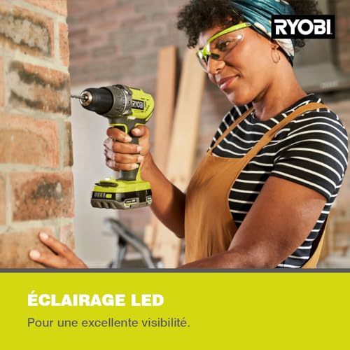 RYOBI Perceuse visseuse à percussion sans fil 18V ONE+™™ avec 2 batteries lithium+ 1 5 Ah R18PD3 - vue 5