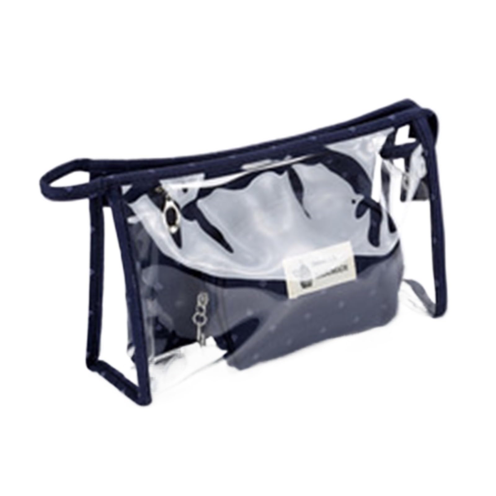 Confezione da 3 borse da toilette in PVC, borsa da viaggio for articoli da toeletta for ragazze, custodia for trucco, portafoglio trasparente con cerniera beauty case(Navy blue)
