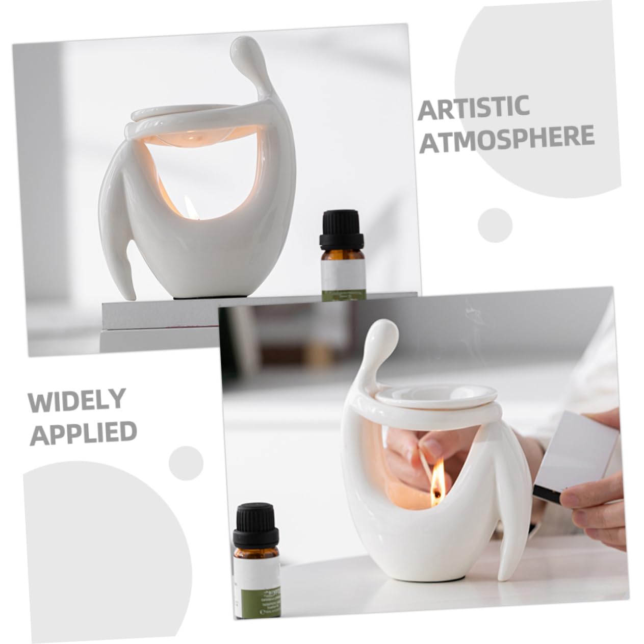 Cabilock Quemador de aromaterapia de cerámica Quemador de de Aceite Esencial Quemador de Aromas de cerámica meditacion aceites Esenciales candelero Adorable Quemador de