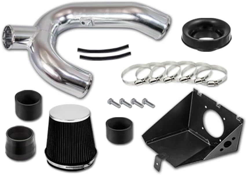 R&L Racing BCP BLACK 12-14 For F150 3.5 V6 EcoBoost Heat Shield Cold Air Intake Kit +Filter