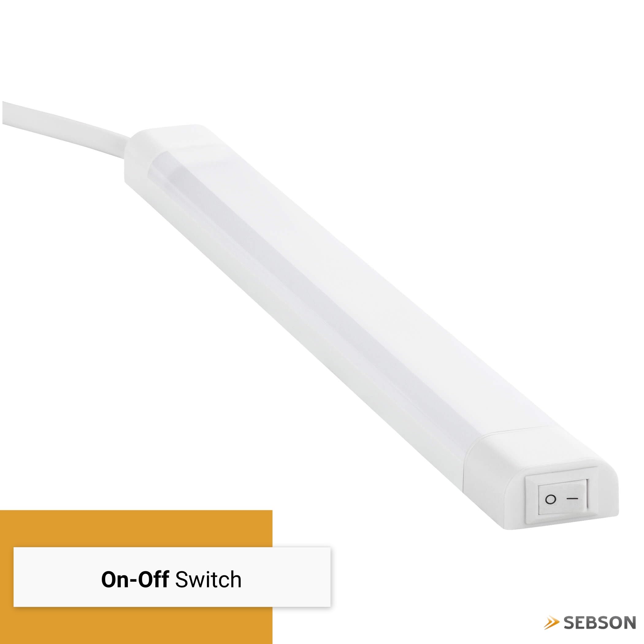 SEBSON Lampa kuchenna pod szafkę, 80 cm, lampa sufitowa LED 12 W, 4000 K, 1000 lm, listwa świetlna z wtyczką i przełącznikiem 230 V, IP 20, 24 x 13 x 800 mm