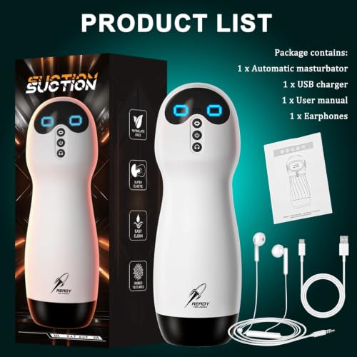 Image of KLEN - Personal Massager for Men with Suction Vibration Variable Frequency and Voice Rechargeable White
