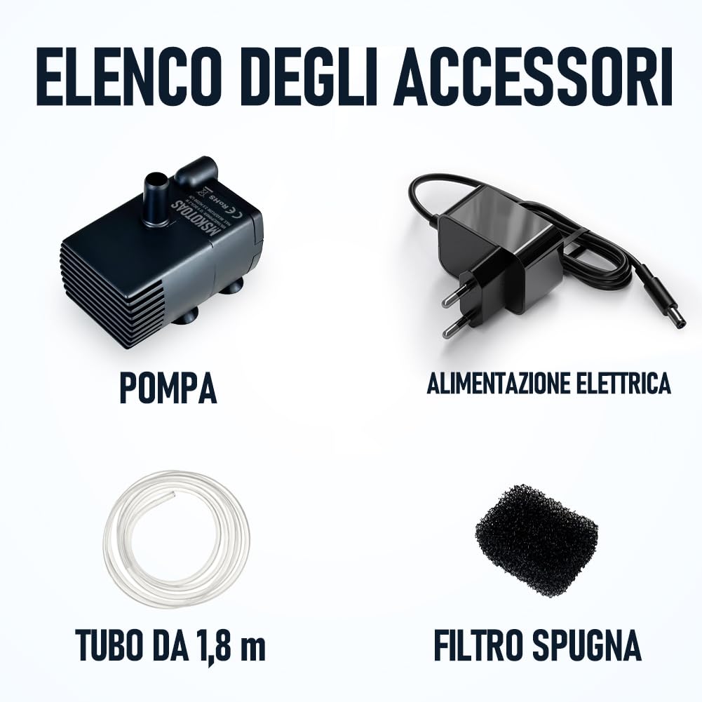 Pompa di sentina automatica di piccole dimensioni con sensore dell'acqua, sollevamento 2,5 m, 280 l/h con tubo da 1,8 m, mini pompa di condensa 115/230 V per deumidificatore, condizionatore d'aria