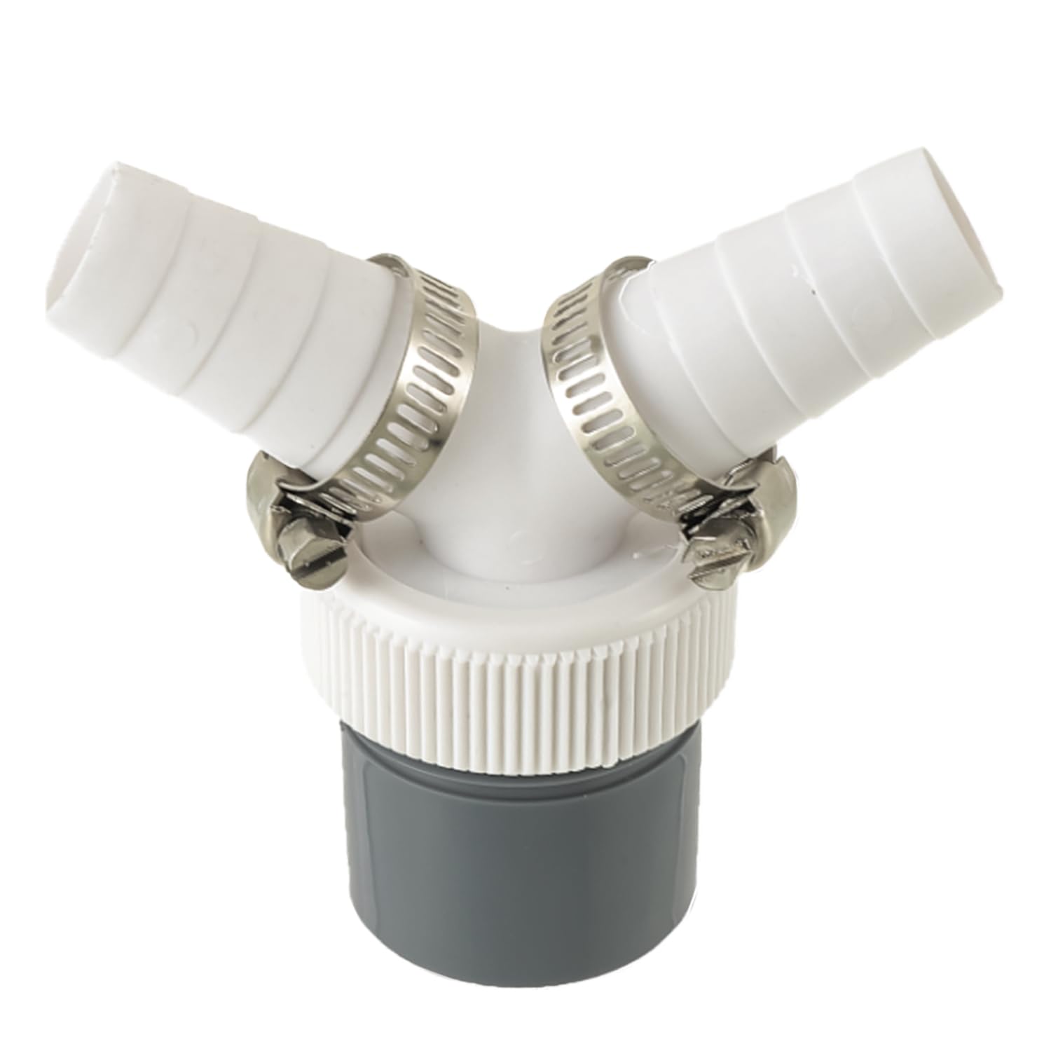 HUAREW Abfluss Waschmaschine Doppelanschluss Y-Adapter für den Geschirrspüler, Trockner, Waschmaschine mit Eingangsstutzen von 19-24 mm und Abgang 40mm Rohr mit Schlauchschelle