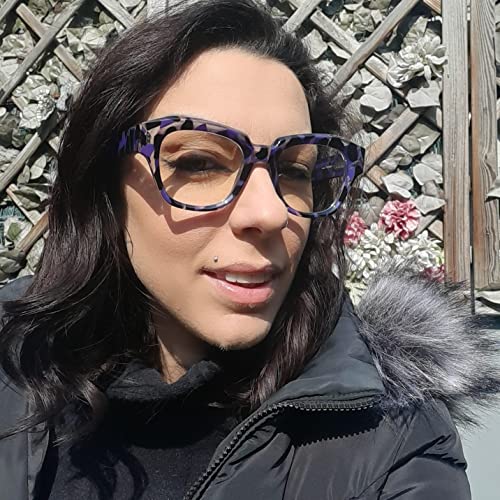 Image of VISOONE Acetate Blue Light Blocking Glasses Square with Anti Computer Glare for Gaming Women and Men GROUSE