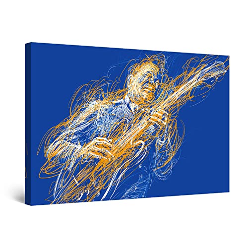 Startonight Canvas Wall Art Decor Abstract Music Guitar Player Stretched Print, Modern for...