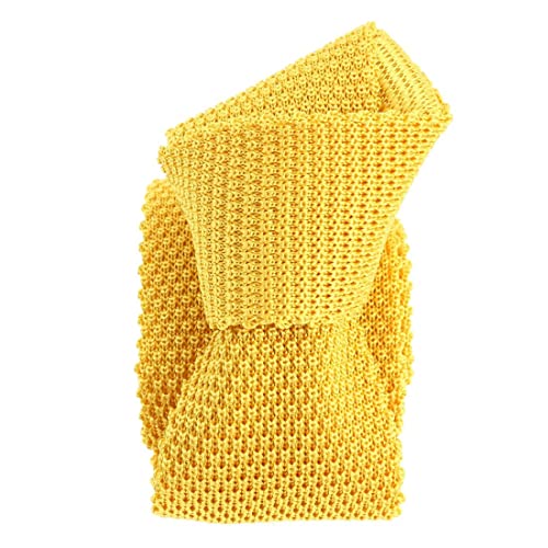 Cravate tricot soie orange clair pour mariages et look casual chic