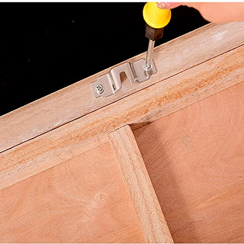 Image of MroMax 20Pcs Flush Mount Bracket Z-Clips Flush Mount Bracket, Heavy Duty Photo Frame Hook Interlocking Photo Frame Hook, 2.05 inch x 0.59 inch Single Hole for Hanging Mirror Picture Frames
