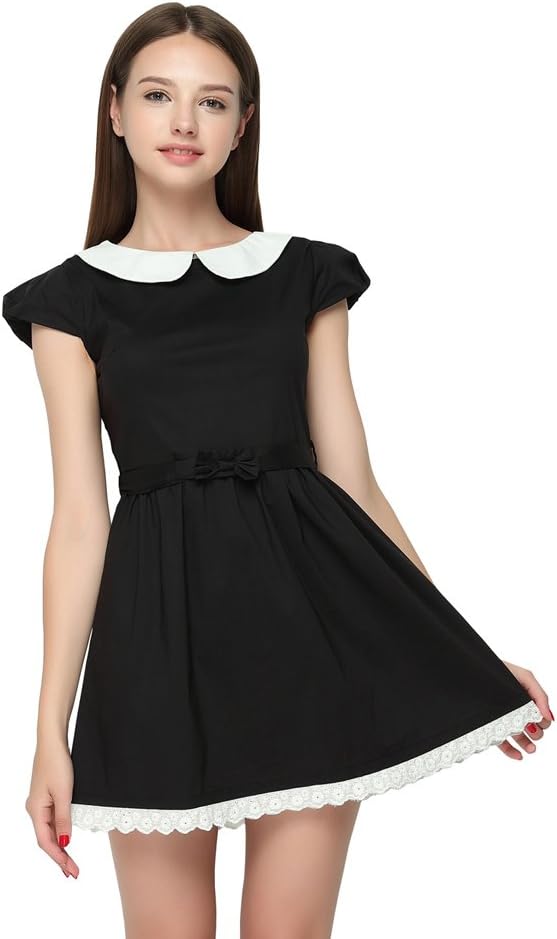Updated Size Women's Fresh Doll Collar Short Sleeve Dress