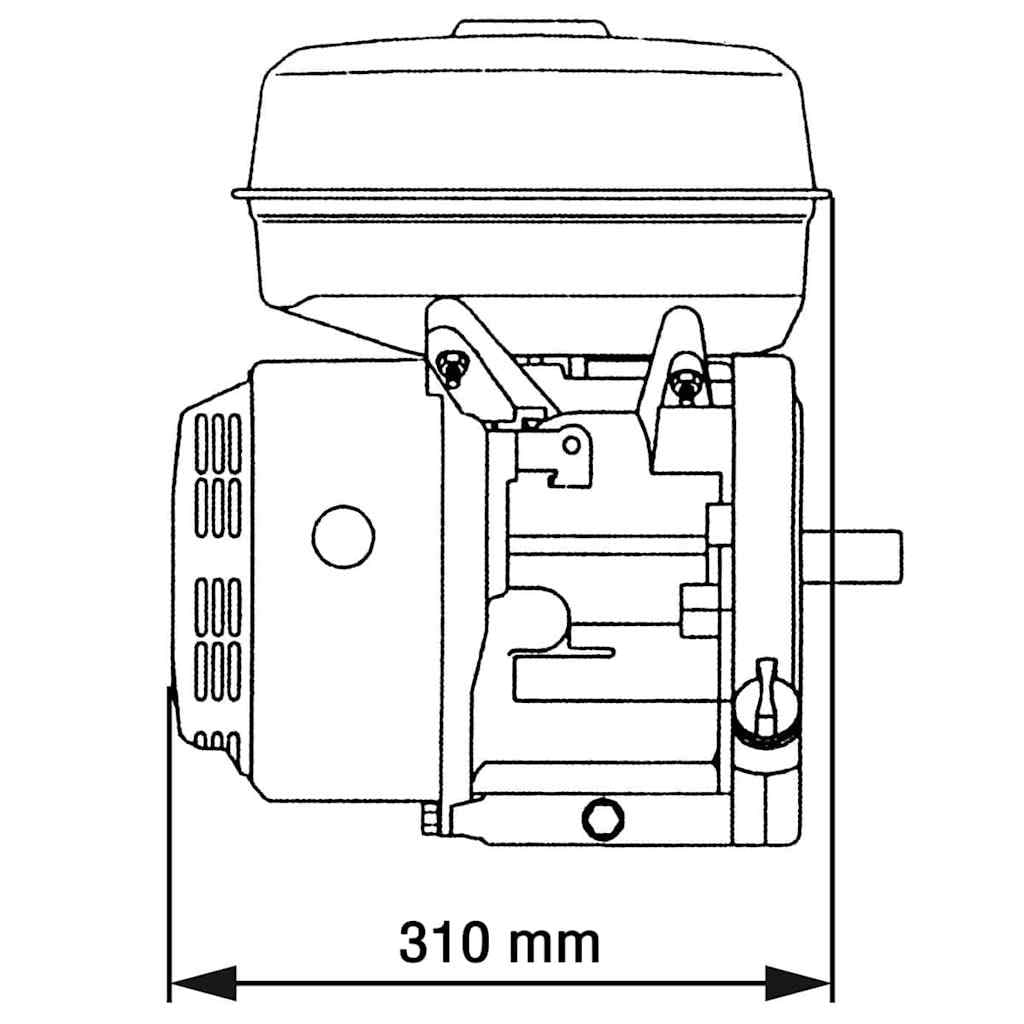 Motor de gasolina de 15 CV 11 kW negro, 423 cc, refrigerado por aire, arranque por cable o arranque eléctrico, 48 x 31 x 43 cm, para bomba de agua, separador de madera, generador de energía